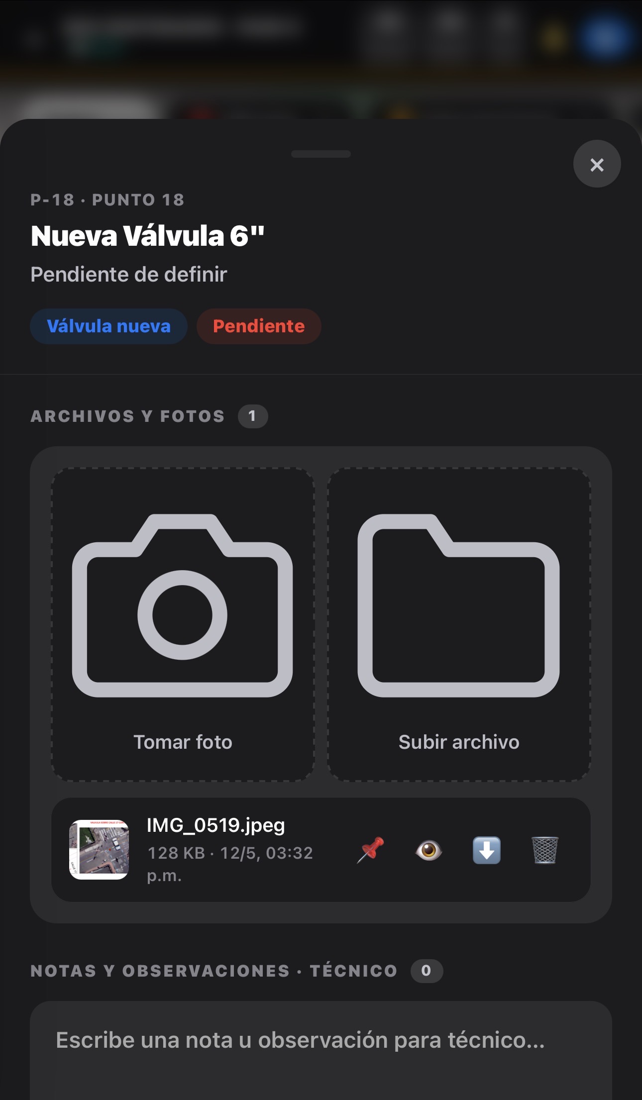 Ficha de punto con foto y GPS