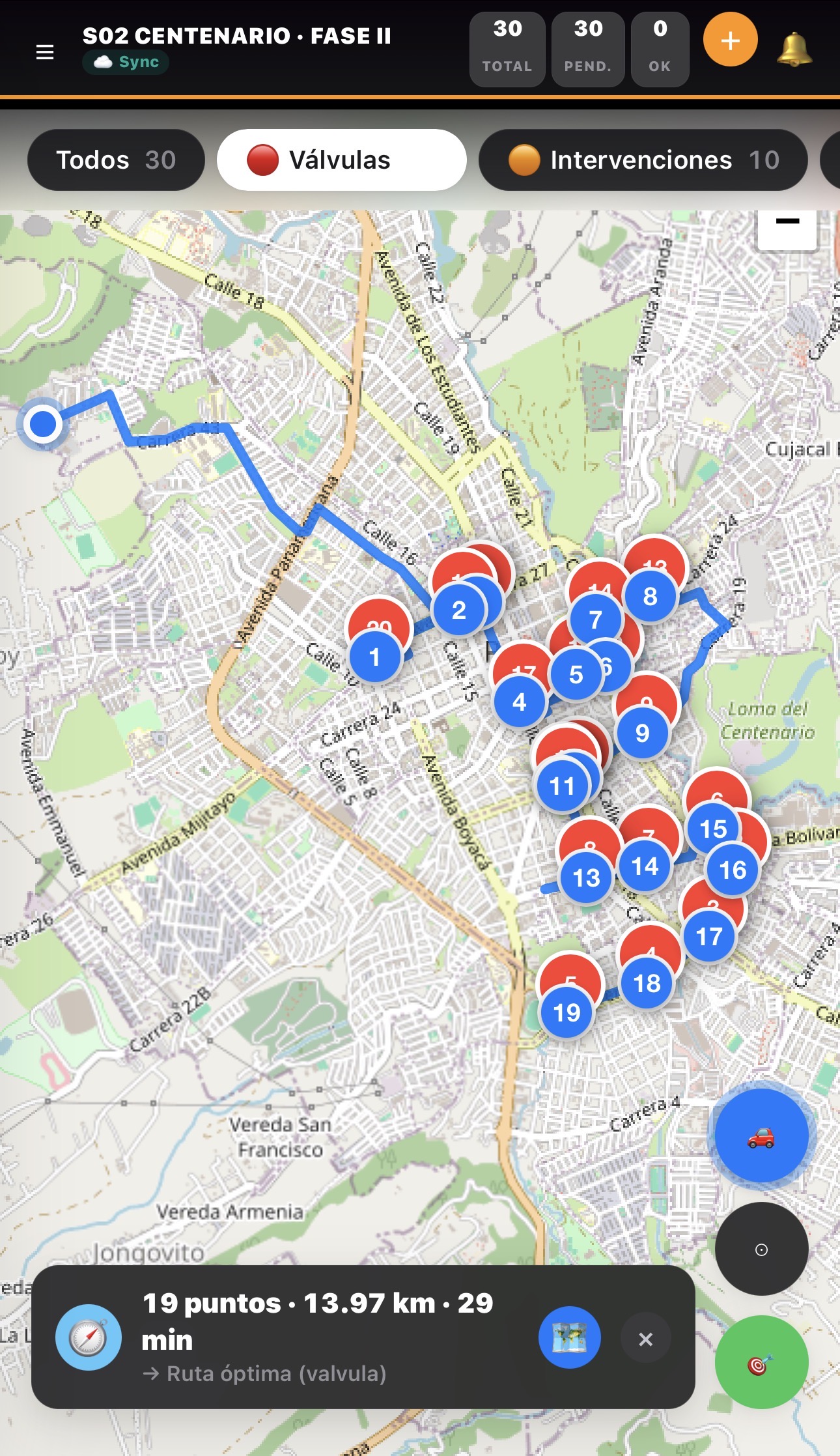 Ruta óptima de transporte